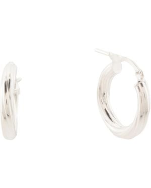 TJ Maxx Sterling Twisted Hoop Earrings - White