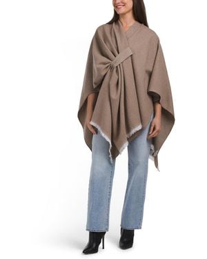 TJ Maxx Solid Ruana For Polyester - Natural