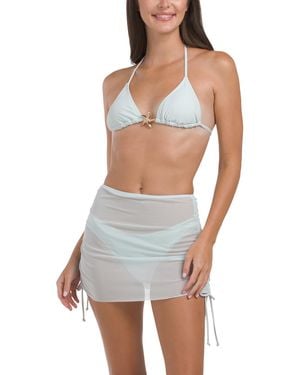 TJ Maxx 2Pc Sea Star Hardware Triangle Bikini Set For Nylon/Spandex/Polyester - White