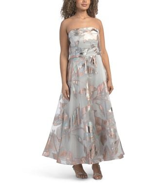 TJ Maxx Organza Strapless Dress For Nylon/Polyester - Gray