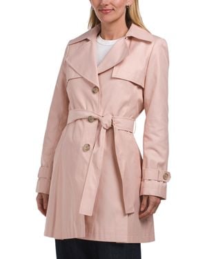 TJ Maxx Belted Single Breasted Trench Coat, Cotton/Polyester - Pink