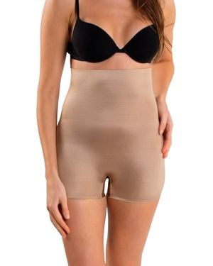 TJ Maxx Molded High Rise Booty Booster Shaping Shorts For Spandex/Polyester - Brown