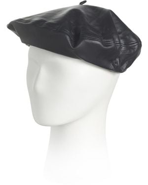 TJ Maxx Leather Carter Beret With Stem For - Black