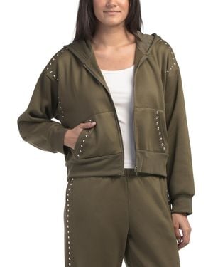 TJ Maxx Studded Zip Up Hoodie For Polyester - Green