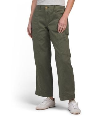 TJ Maxx Ab Tech Straight Leg Utility Pants With Angled Pockets For Spandex/Cotton - Green