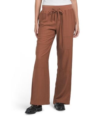 TJ Maxx Textured Twill Pants For Nylon/Rayon - Brown