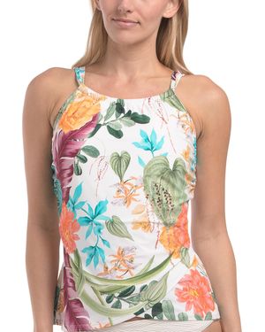 TJ Maxx Audrey Drape Tankini Swimsuit Top For - Blue