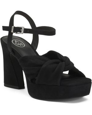 TJ Maxx Suede Opus Platform High Heel Sandals For Leather/Suede - Black