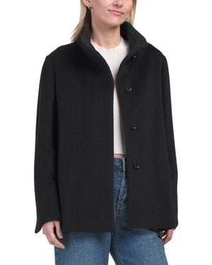 TJ Maxx Italian Wool Blend Single Button Short Coat, Acrylic/Wool/Viscose - Black
