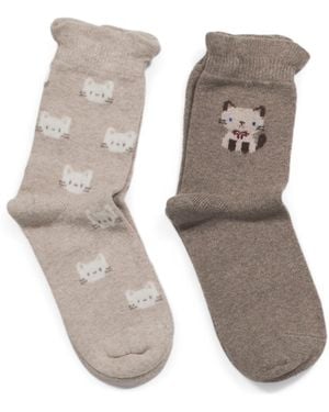 TJ Maxx 2Pk Cashmere Blend Socks For Nylon/Spandex/Wool - Natural