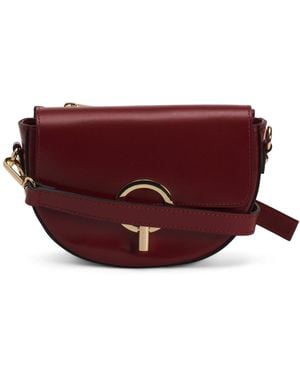 TJ Maxx Leather Turn Lock Closure Crossbody, Leather - Red