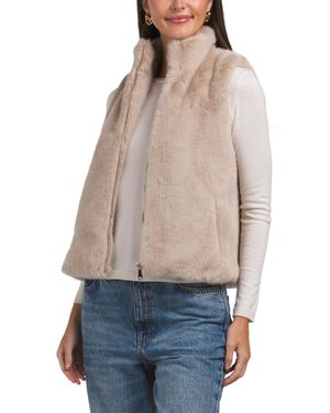 TJ Maxx Faux Mink Fur Vest, Polyester - Blue