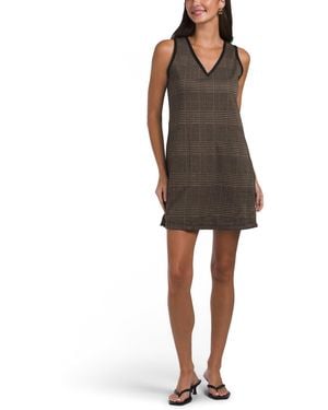 TJ Maxx Sleeveless V-Neck Shift Mini Dress For Spandex/Polyester/Rayon - Multicolor