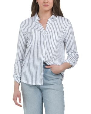TJ Maxx Knit Button Up Shirt For Cotton/Polyester - Blue