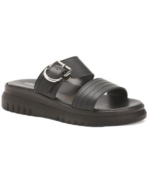 TJ Maxx Leather Two Band Platform Sandals For - Brown
