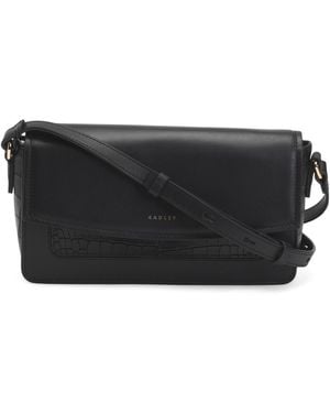 TJ Maxx Leather Albert Road Small Flap Over Crossbody - Black