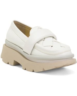 TJ Maxx Leather Crunch Anana Loafers For - White