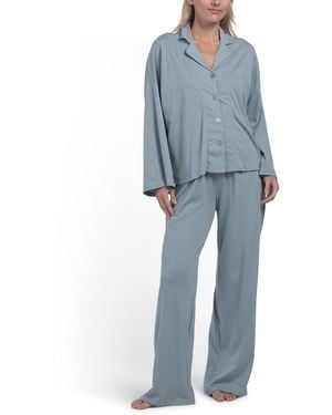 TJ Maxx 2Pc Moonlight Pajama Set For Cotton - Blue