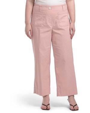 TJ Maxx Plus High Rise Pull On Pants For Spandex/Cotton/Linen - Pink