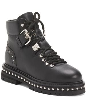 TJ Maxx Leather Lace Up Booties For - Black
