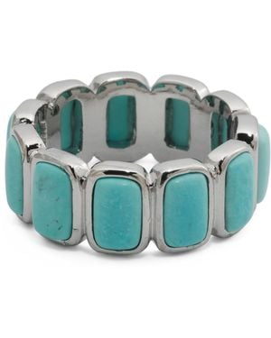 TJ Maxx Sterling Plated Howlite Band Ring - Green