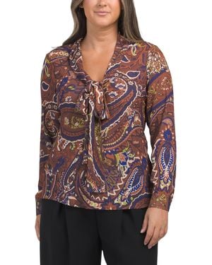 TJ Maxx Paisley Blouse For Polyester - Red