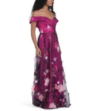 TJ Maxx Aurea Floral Gown For Polyester - Purple