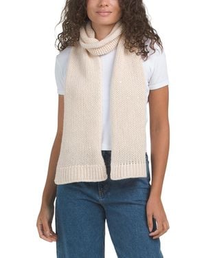 TJ Maxx Lambswool Blend Scarf With Scattered Sequins For Nylon/Wool - White