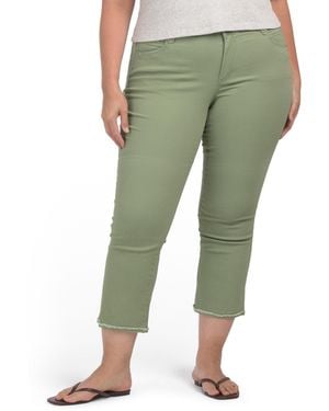 TJ Maxx Plus Ab Solution High Rise Cropped Itty Bitty Flare Jeans For Spandex/Cotton - Green