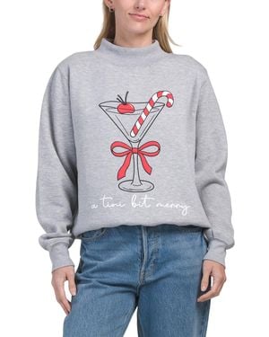 TJ Maxx Tini Bit Merry Mock Neck Sweatshirt For Cotton/Polyester - Gray