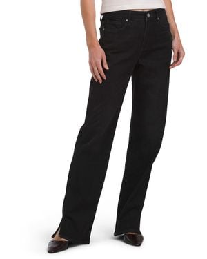 TJ Maxx High Rise Bailey Relaxed 4 Slit Jeans For Cotton - Black