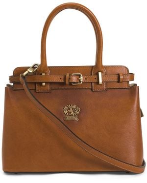 TJ Maxx Leather Ladylike Satchel - Brown