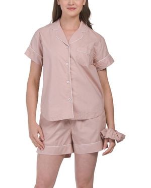 TJ Maxx 2Pc Rosydreams Pajama Gift Set With Matching Pouch And Hair Tie For Cotton - Pink