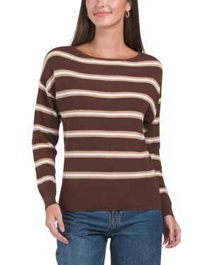 TJ Maxx Striped Dolman Sweater, Nylon/Rayon - Red