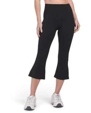 TJ Maxx High Waisted Crop Flare Tight Leggings, Nylon/Spandex - Black