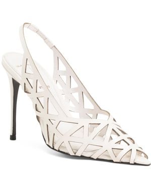 TJ Maxx Leather Idie 100 Slingback Pumps For - White