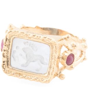 TJ Maxx 18Kt Plated Venetian Glass Lion Ring For - Multicolor