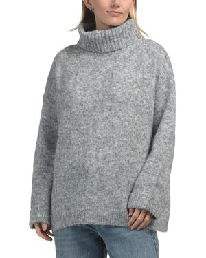 TJ Maxx Oversized Turtleneck Pull Over Sweater, Nylon/Polyester/Wool - Gray