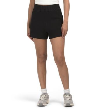 TJ Maxx High Rise Sweater Shorts For Polyester/Viscose - Black