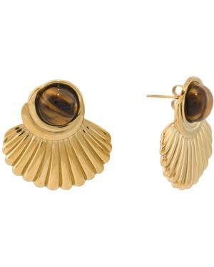 TJ Maxx Margot Fan Earrings - Metallic