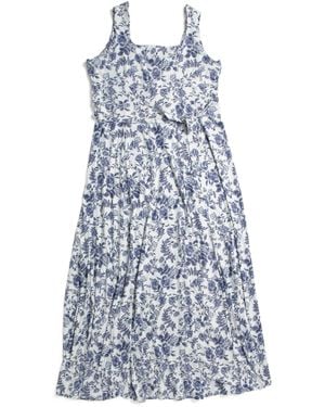 TJ Maxx Plus Cosette Dress With Figure Trimming Waistband For Polyester - Blue