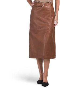 TJ Maxx Leather Debbie Skirt For Polyester/Leather - Brown