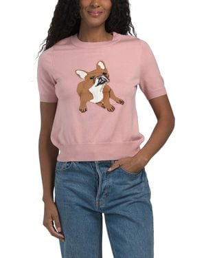 TJ Maxx Short Sleeve Dog Sweater, Nylon/Polyester/Rayon - Red