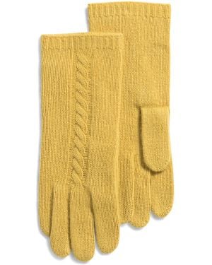 TJ Maxx Cashmere Cable Knit Gloves For - Yellow