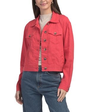 TJ Maxx Linen Blend Julia Semi Fit Jacket For Spandex/Linen/Rayon - Red