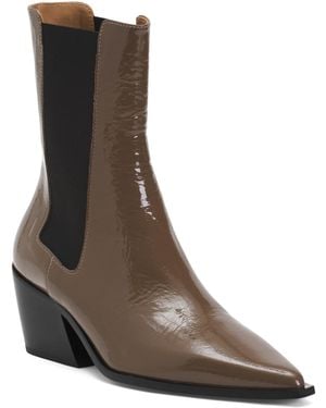 TJ Maxx Patent Leather Sandra Booties For - Brown