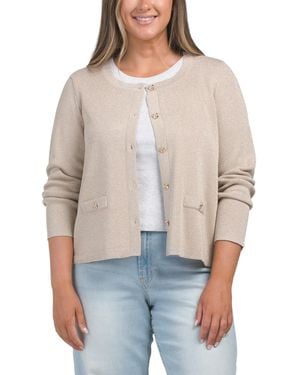 TJ Maxx Knit Jacket Blazer For Polyester/Rayon - Natural
