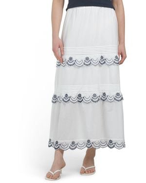 TJ Maxx Tiered Skirt, Cotton/Polyester - White
