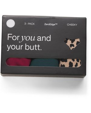 TJ Maxx 3Pk Zero Edge No Show Cheeky Panties For Nylon/Spandex/Cotton - Gray