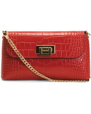 TJ Maxx Leather Crocodile Clutch, Leather - Red